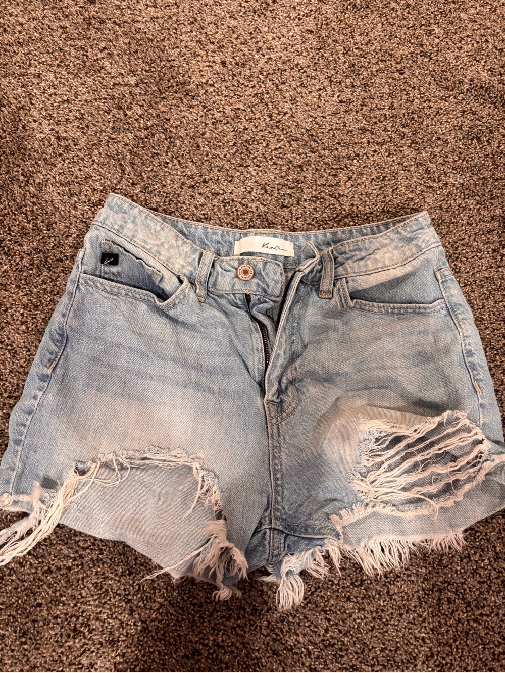Kancan Light Blue Distressed Denim Women’s Shorts small